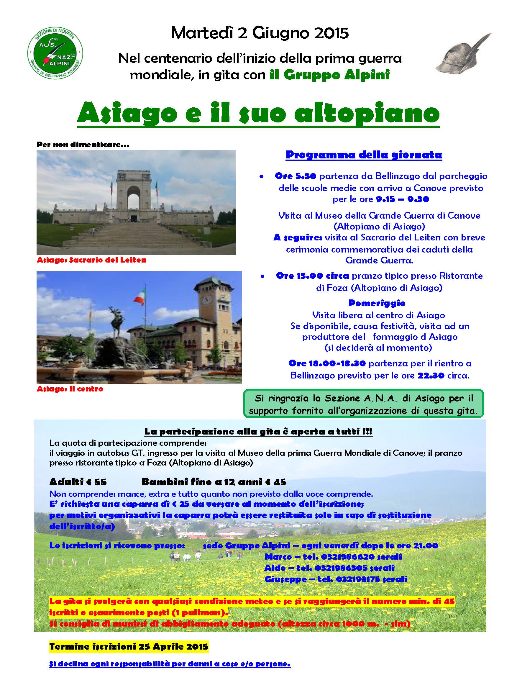Il Programma della Gita Il Programma della Gita