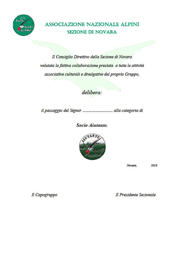 Facsimile delle benemerenze consegnate ai due amici Facsimile delle benemerenze consegnate ai due amici