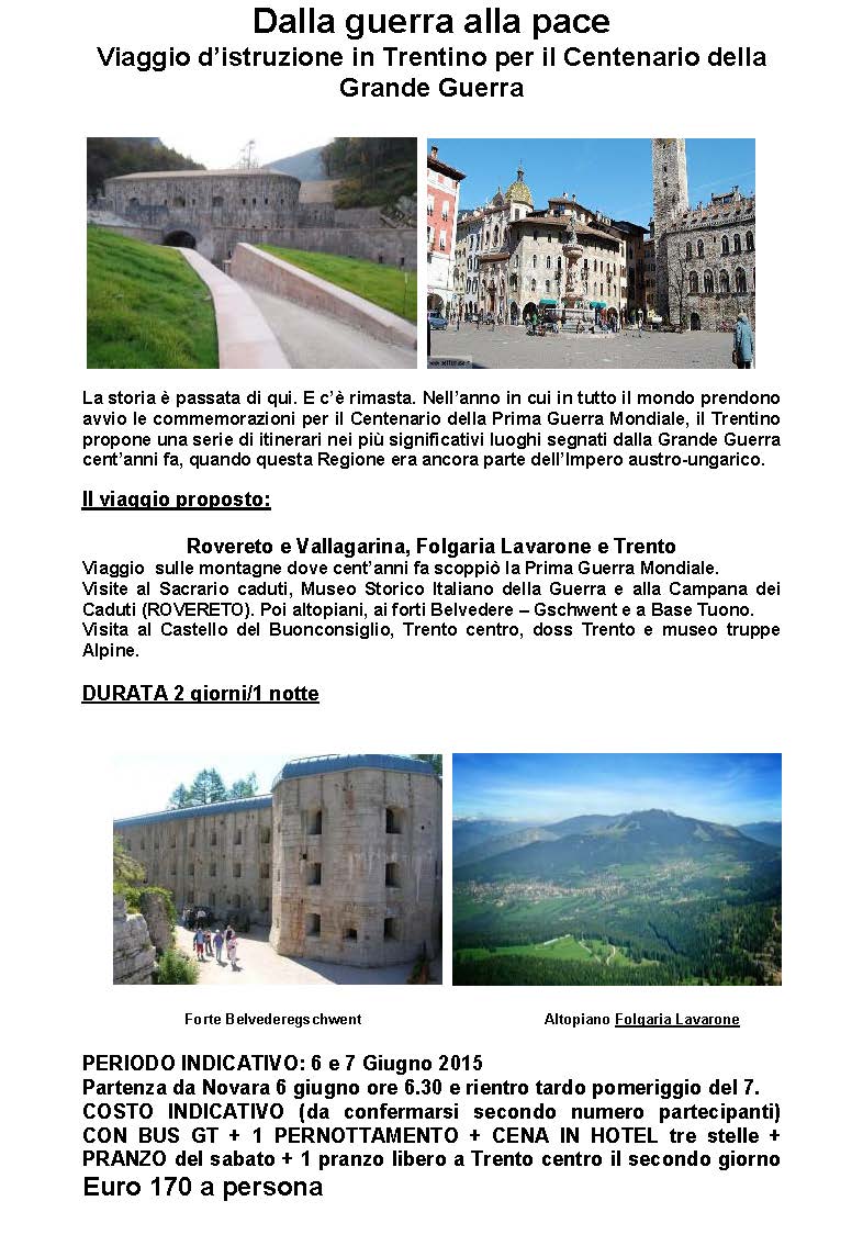 Bozza indicativa della gita Bozza indicativa della gita